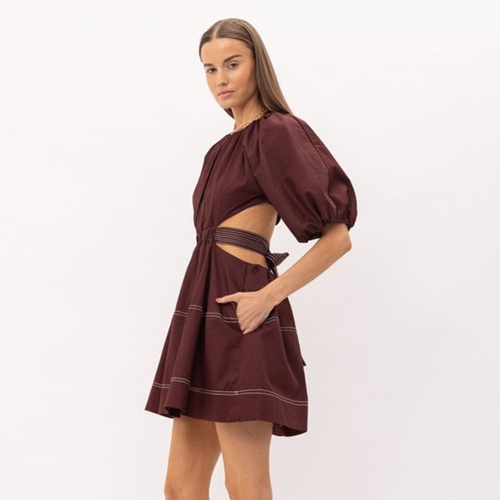 NWOT SOFIE THE LABEL Limit Cut Out Mini Dress - Mocha - Size S